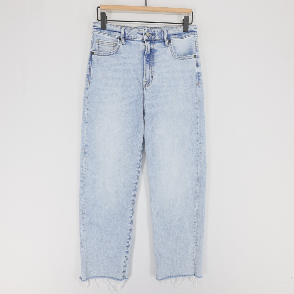 Hidden Jeans Jeans Womens 28 Light Blue Straight Leg High Rise Raw Hem Stretch
